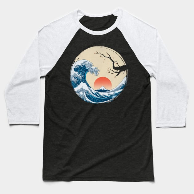 Asian Wave Baseball T-Shirt by ddjvigo